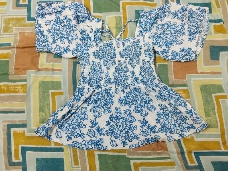 Floral Print Top with Bell Sleeves