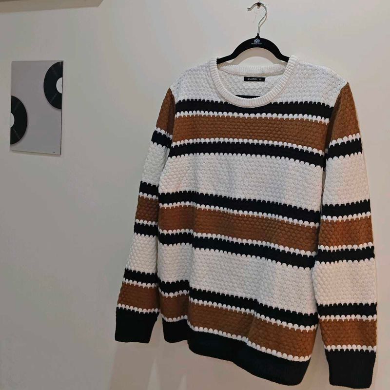 Zudio Striped Knit Sweater | XL