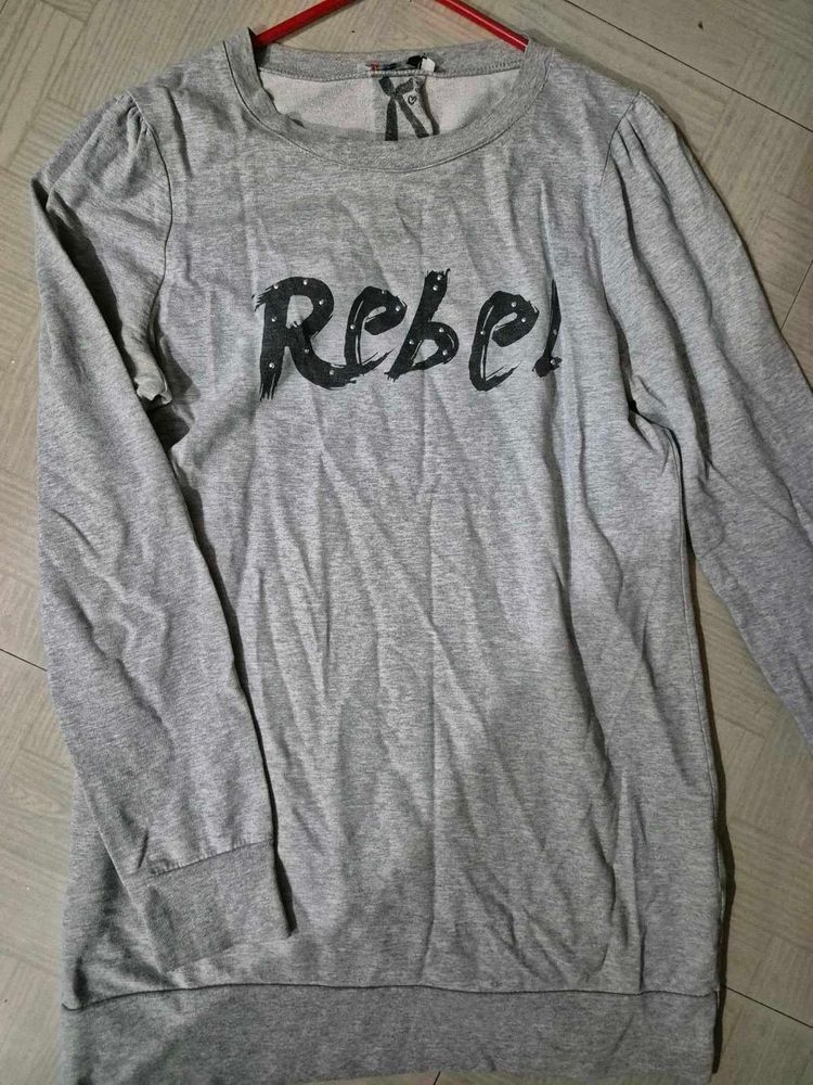 Rebel Grey Long Sleeve Top