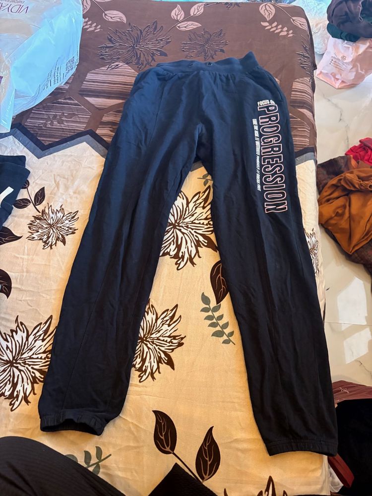 Black Progression Printed Track Pants