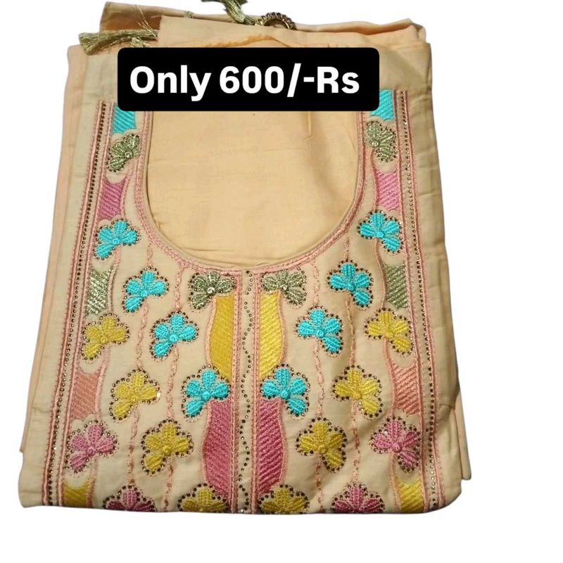 Beautiful colour Cotton suit with dupatta