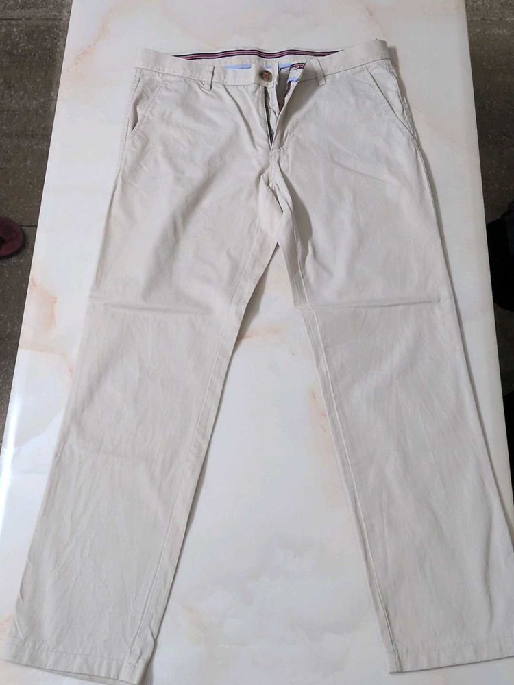 Louis Philippe Men's Beige Chinos