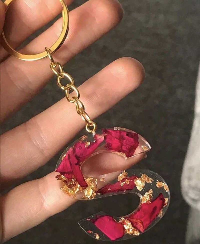 Custom Initial Resin Keychain