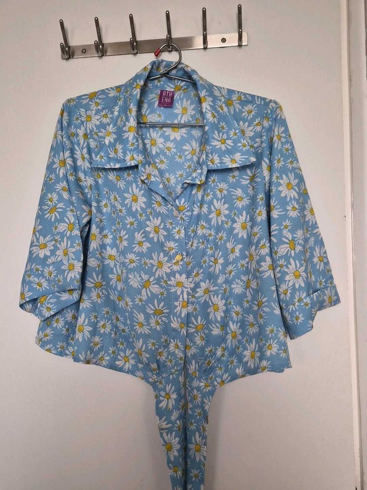 Floral Daisy Print Shirt and pant coord set