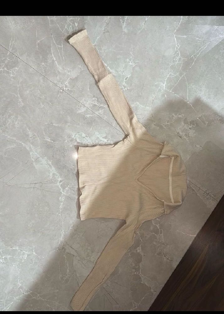 Ribbed Long Sleeve V-Neck Top