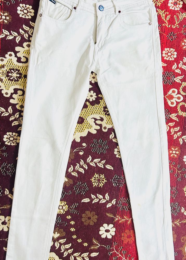 Men's White Slim Fit Jeans