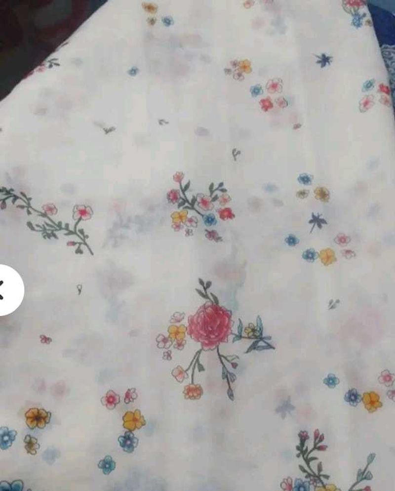 flower coton lines Saree "only one time use"