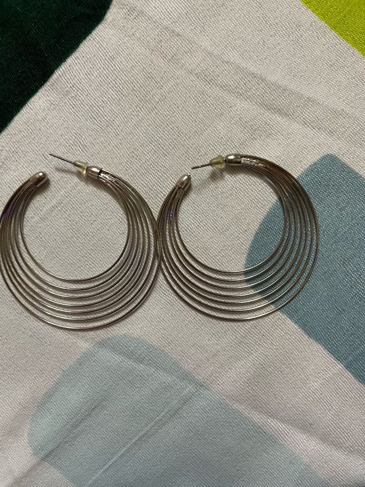 Stylish Silver Hoop Earrings