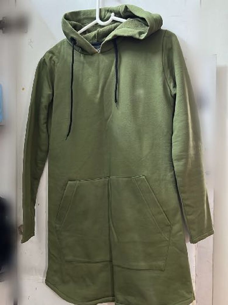 Olive Green Long Hoodie