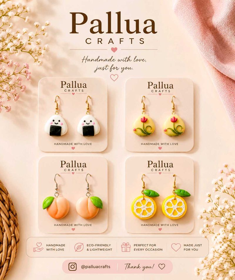 4 Cute Handmade Fruit &amp; Food Earrings