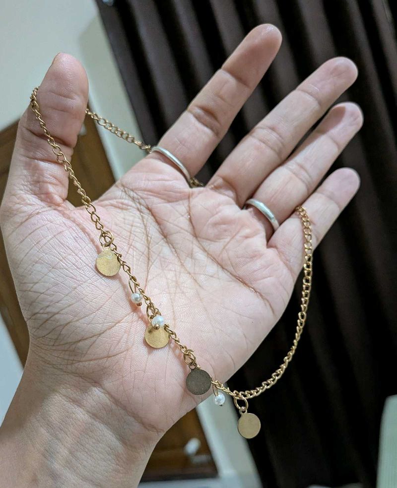 Gold-tone Anklet with Coin Charms