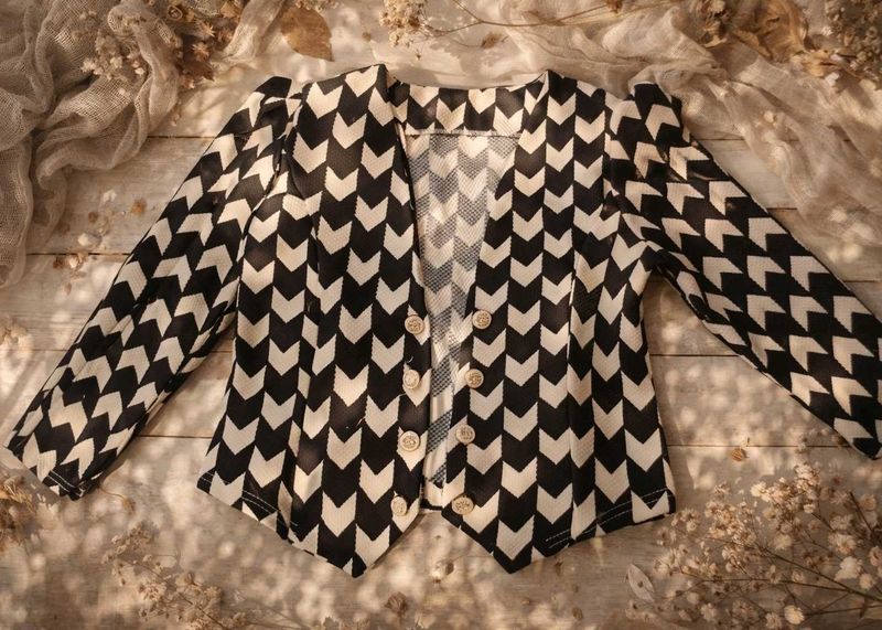 Chevron Print Blazer