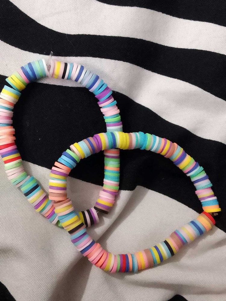 Boho Polymer Clay Disc Beaded Bracelets