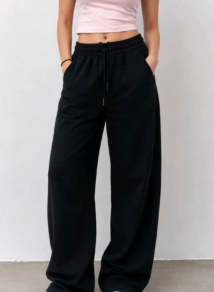 Black Wide Leg Sweatpants
