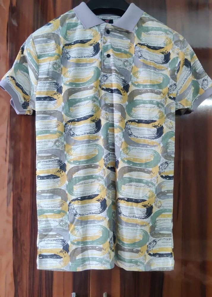Men's Abstract Print Polo Shirt