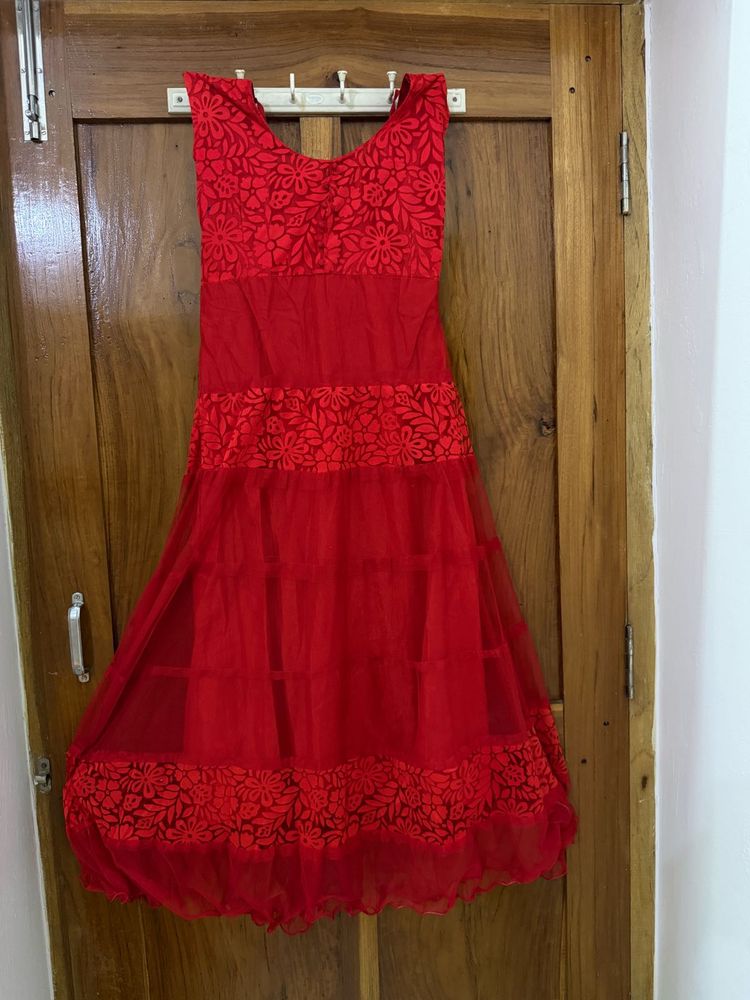 Elegant Red Ethnic Gown with duppta