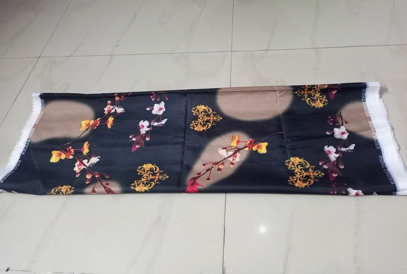 Black Printed Shirt Febric