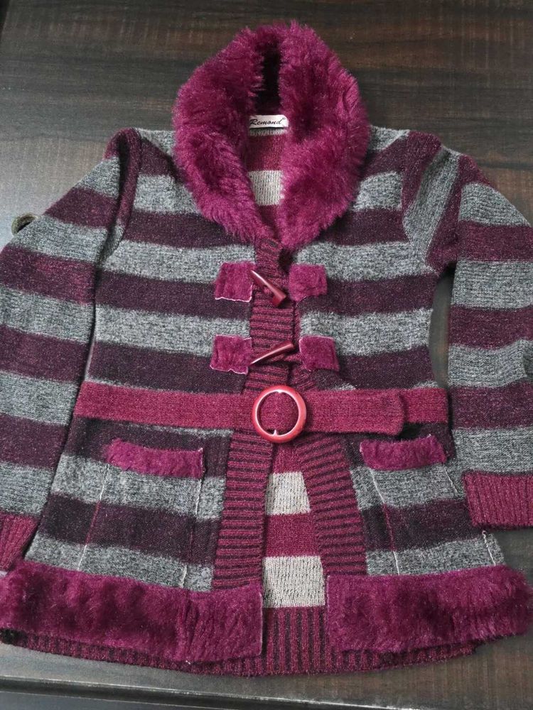 Chic Striped Knit Cardigan