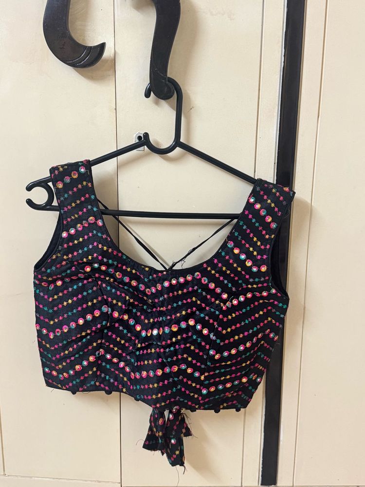 Multicolor Mirror work Navratri Blouse
