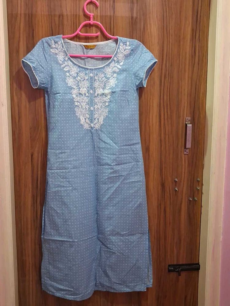 Light Blue Polka Dot Kurta💙