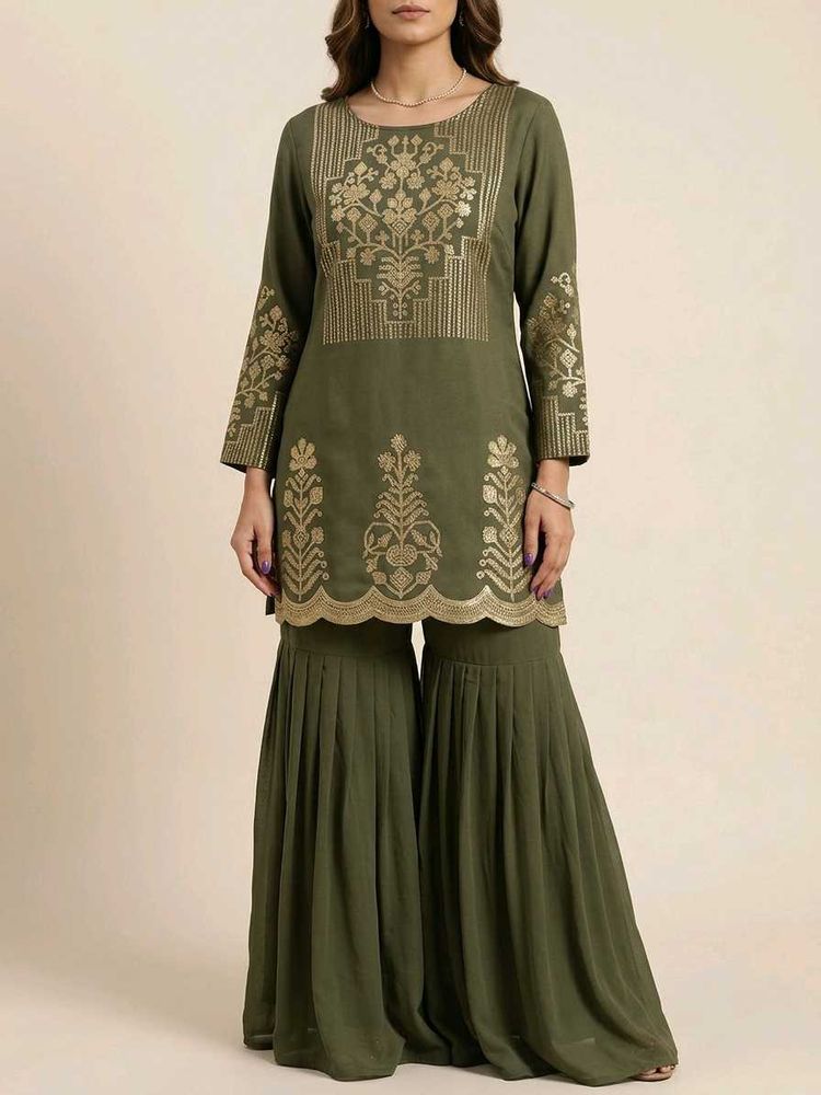 Elegant Olive Kurta Set new without tag