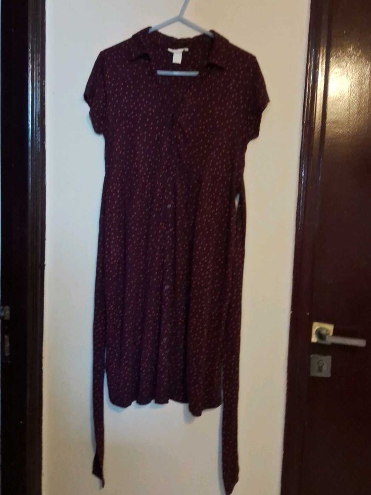 H&amp;M Chic Polka Dot Midi Dress