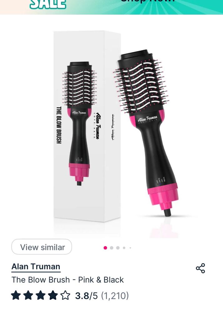 Alan Truman Blow Brush - Pink &amp; Black