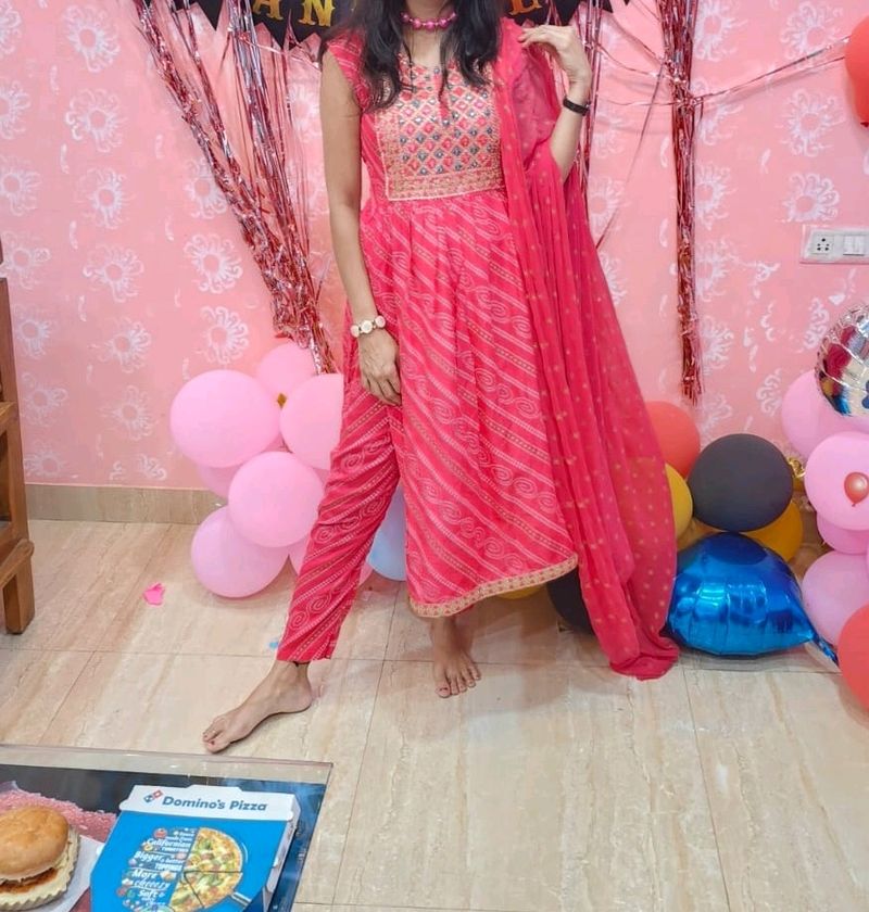 Bhandni Print Nyara Cut Pink Colour