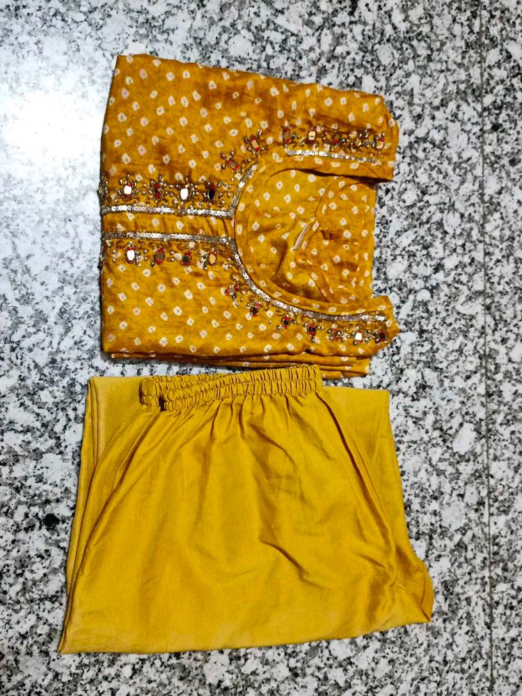 Yellow Kurta with bottom