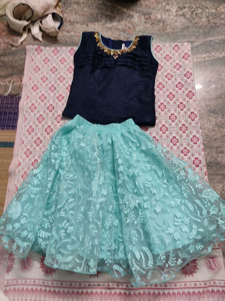 Girls Top With Net Skirt
