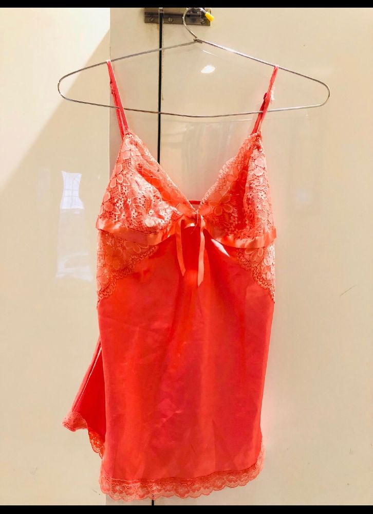 Coral Lace Trim Camisole