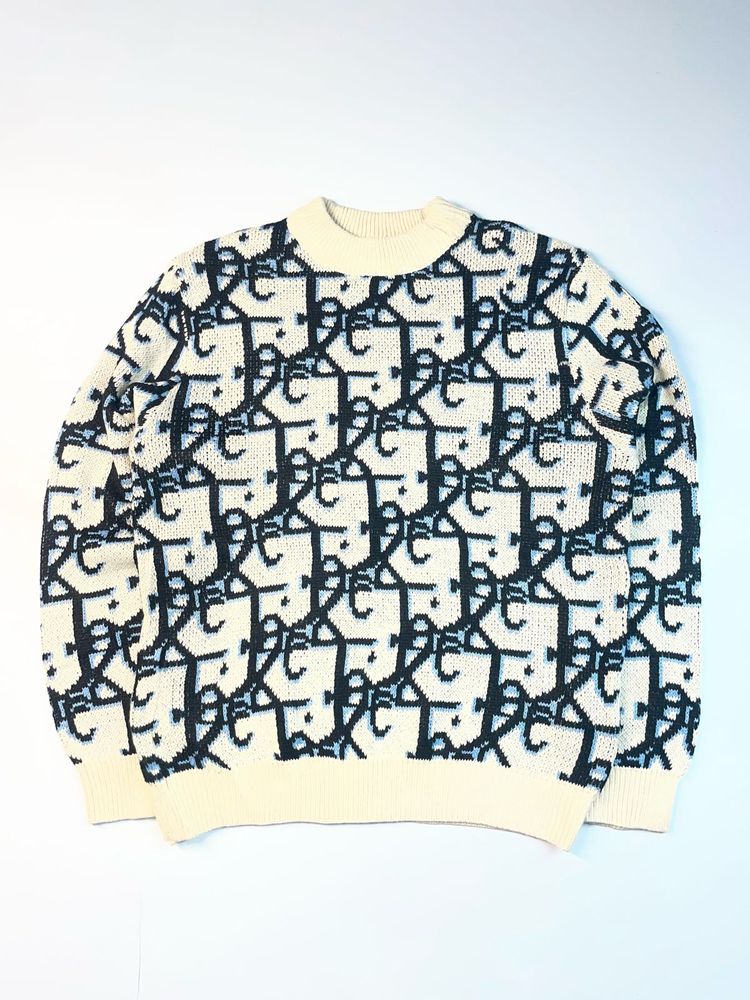 Dior Designer Monogram Knit Sweater
