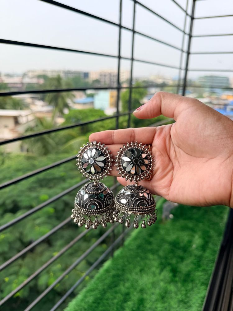 Oxidized Jhumka Earrings