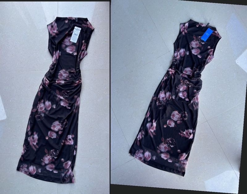 🍁Chic Floral Ruched Maxi Dress
