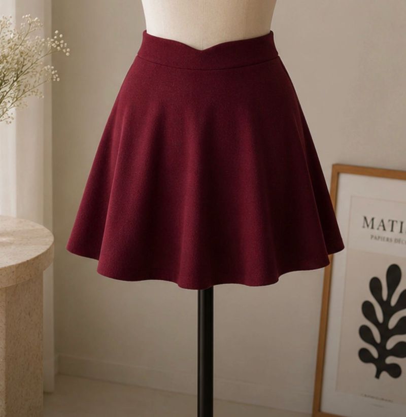 Chic Maroon Skater Skirt