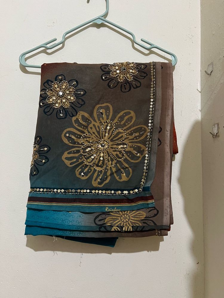 Embellished Floral Saree