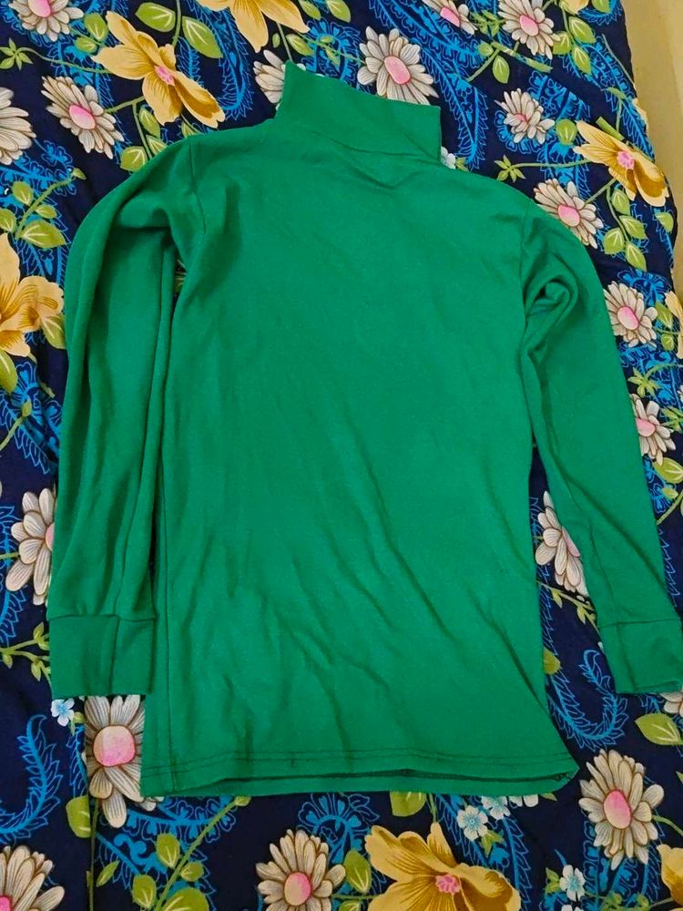 Emerald Green Turtleneck Top