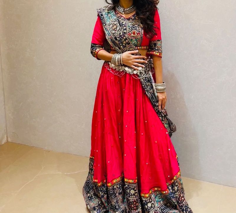 Pink Chaniya Choli Set | Garba | Nav