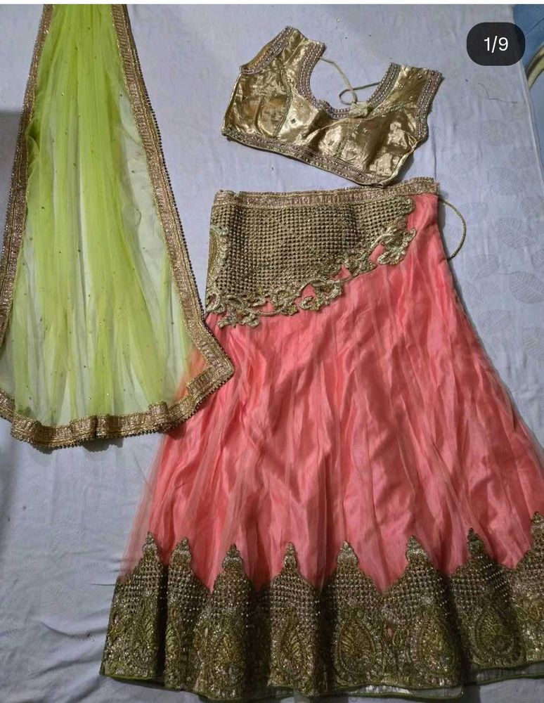 Peach Lehenga Choli Set
