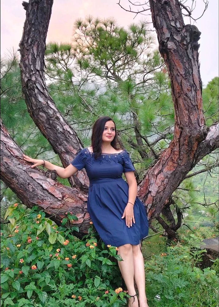 Elegant Off-Shoulder Blue Dress
