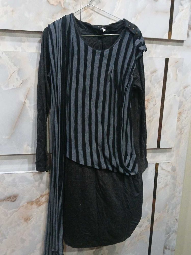 Asymmetrical Striped Tunic Top