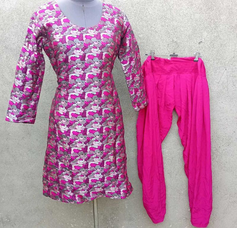 Vibrant Pink Kurta Set with Patiala Pants