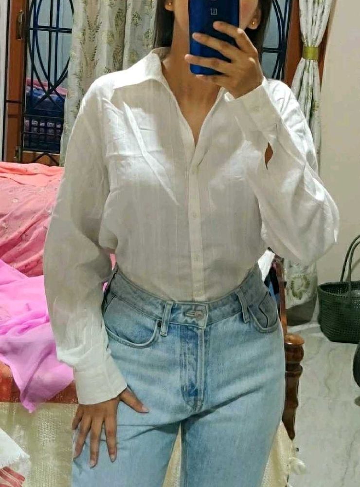 Classic White Button-Up Shirt
