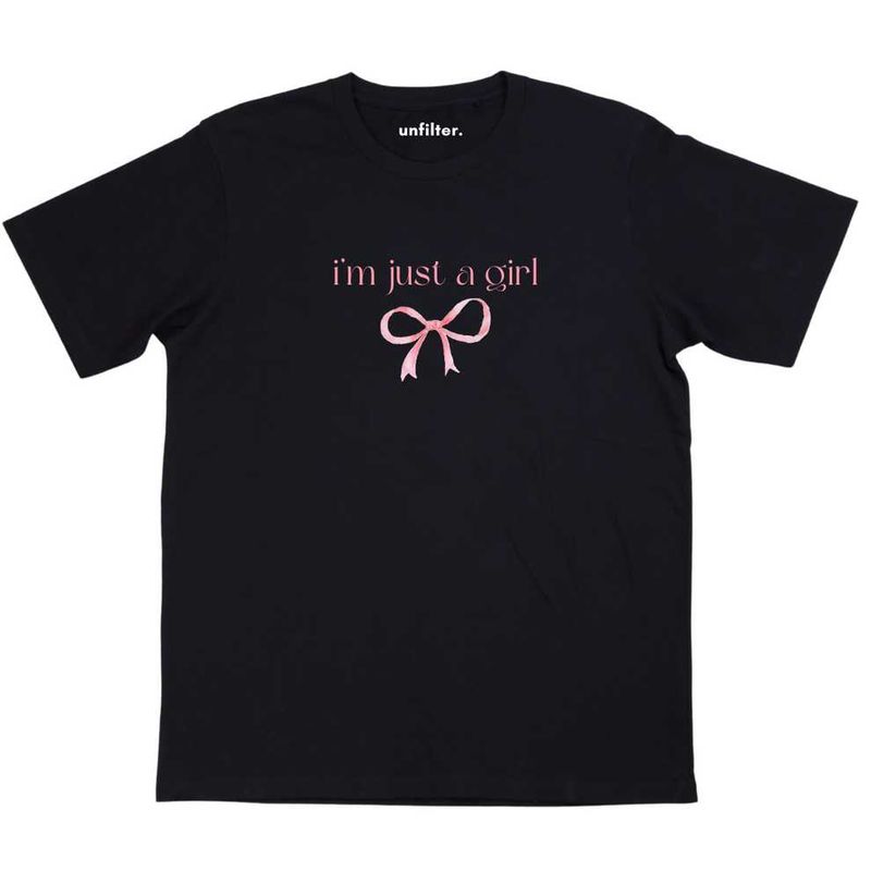 Black "I'm Just A Girl" Graphic Tee (all sizes ava