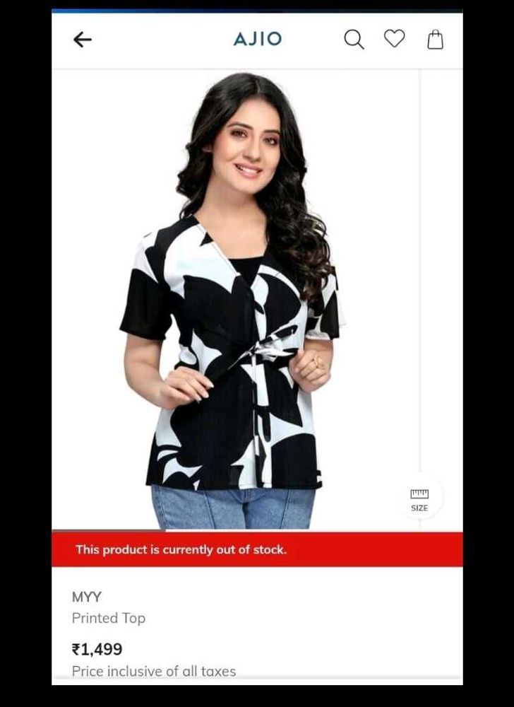 Stylish Black &amp; White Patterned Top🤩❤️
