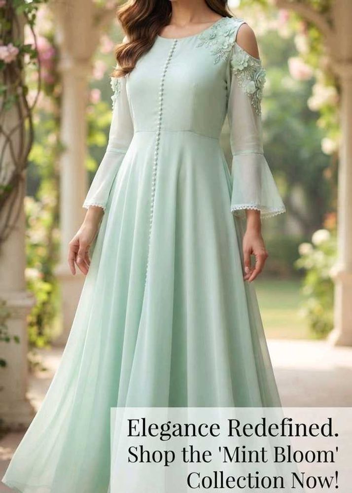 Elegant Mint Green Ethnic Gown
