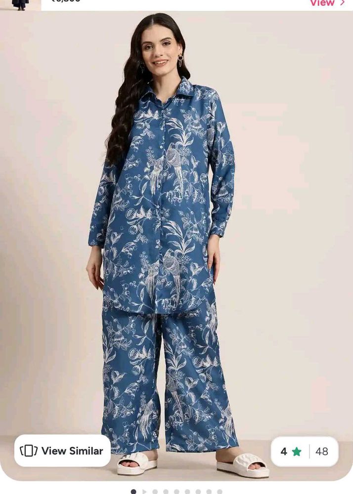 Blue Printed Kurta Set