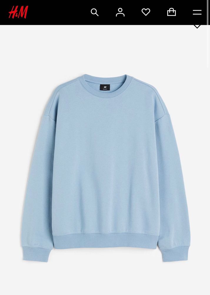 H&amp;m Light Blue Crew Neck Sweatshirt