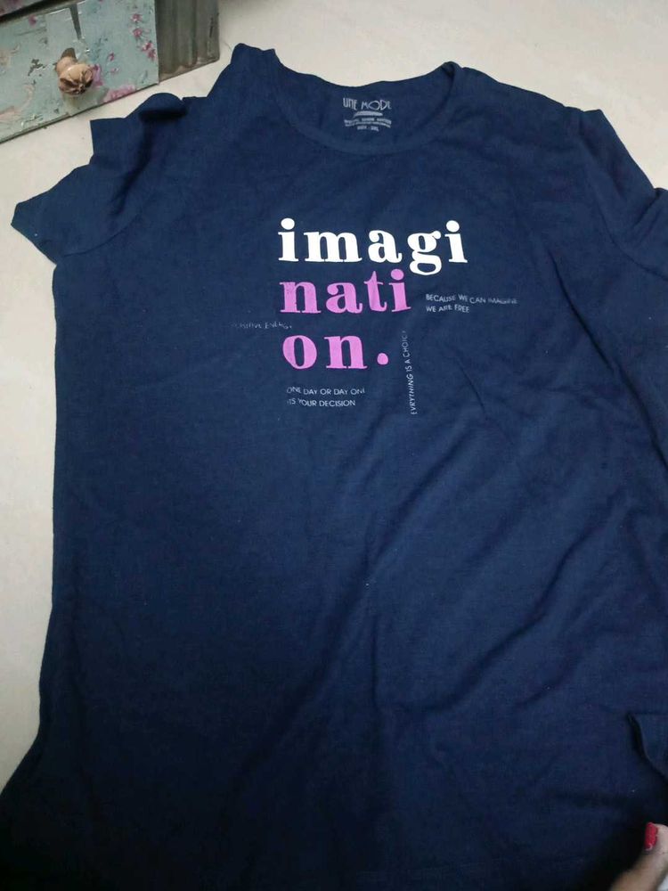 Navy Blue "Imagination" Graphic T-Shirt
