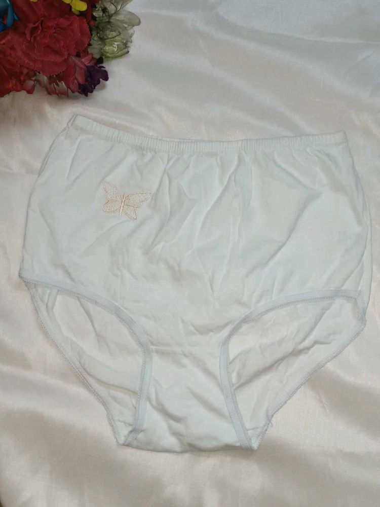 Comfortable White Briefs with Butterfly Detail